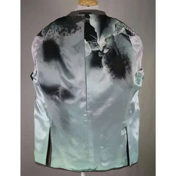 Raffaele Caruso Recent Gray Tonestripe Herringbone Super 180's Wool Suit 52R - Picture 11 of 12